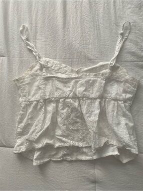 Ardene White Eyelet Lace Trim Cami Top
